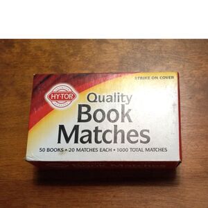 NEW SEALED Box of 50 HyTop Matchbooks 20 Matches Per Book (1,000 Total Matches)